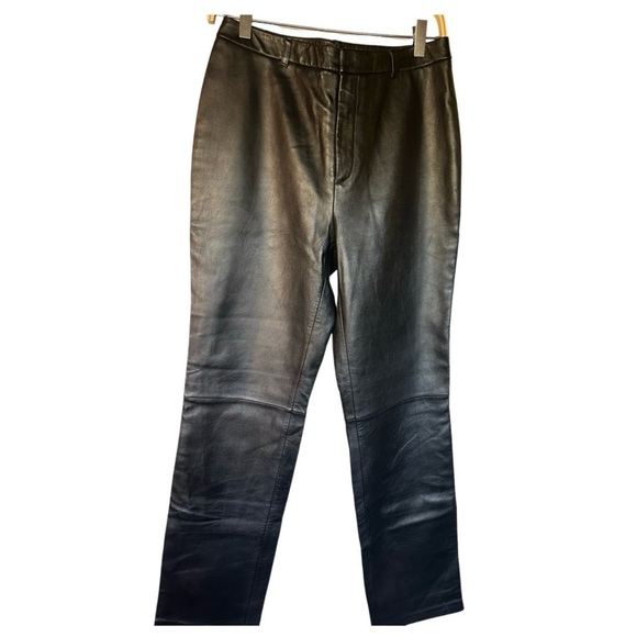 Jaclyn Smith Black Leather Straight Leg Pants size 8 - Picture 5 of 15